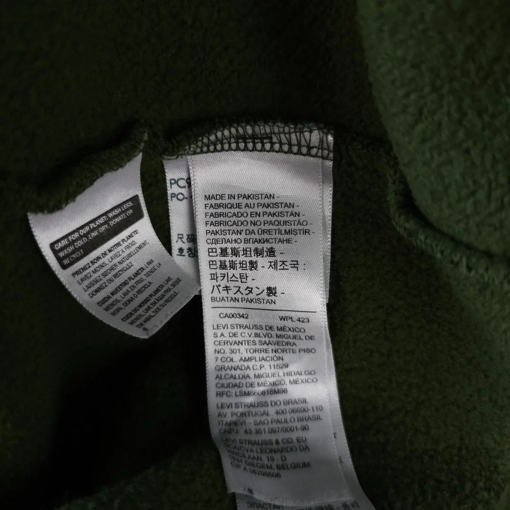 Levis Sweatshirt Mens XL Green Relaxed Fit Seasonal Crew Neck Pullover Fleece
